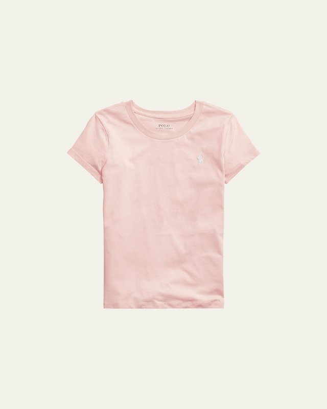 Girl's Logo Embroidered T-Shirt, Size S-XL